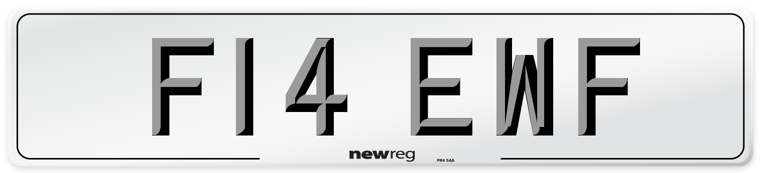F14 EWF Number Plate from New Reg